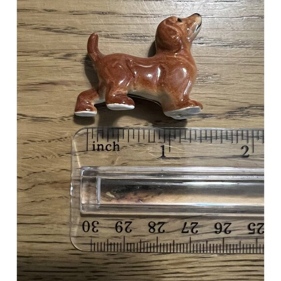 VINTAGE  Miniature DACHSHUND PORCELAIN FIGURINE,‎ HAND PAINTED Hagen? - Picture 5 of 5